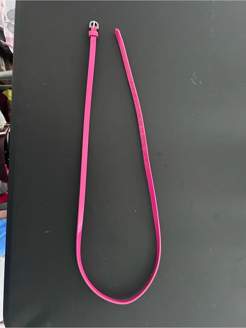 Slim Pink Women's Patent Leather Belt from Express and free bonus Brown Belt!